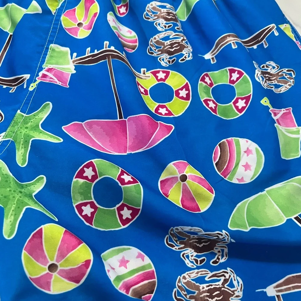 Kanu Teal Beach Print Swim Trunks. NWOT Size XL